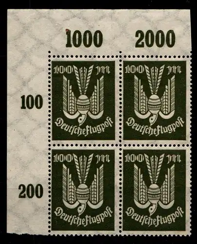 Deutsches Reich 266 POR postfrisch 4er Block vom Eckrand #GS416