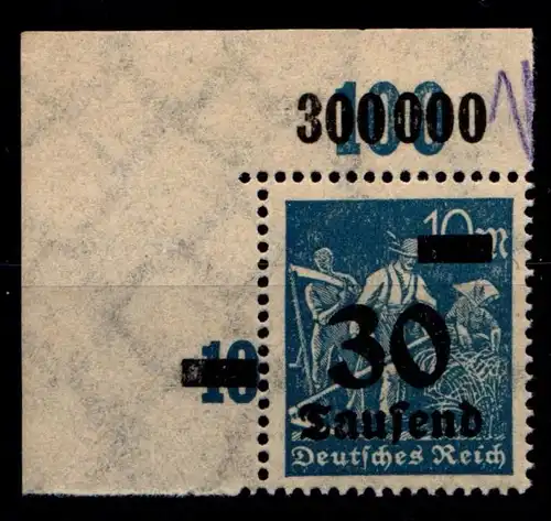 Deutsches Reich 284POR postfrisch Eckrand oben links #GS424