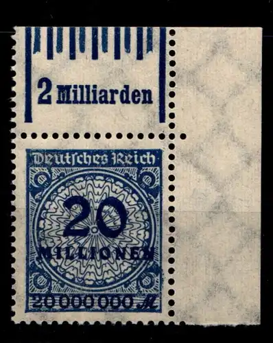 Deutsches Reich 319 AWaOR postfrisch 0/6/0 - 1/5/1 vom Eckrand #GS664