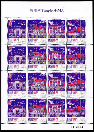 Macau 908-911 postfrisch als Kleinbogen #GK113