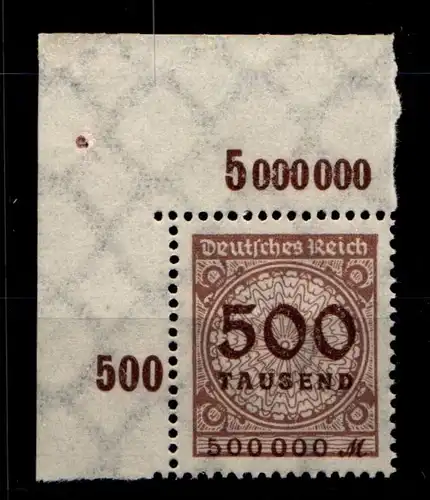 Deutsches Reich 313POR postfrisch vom Eckrand #GS614