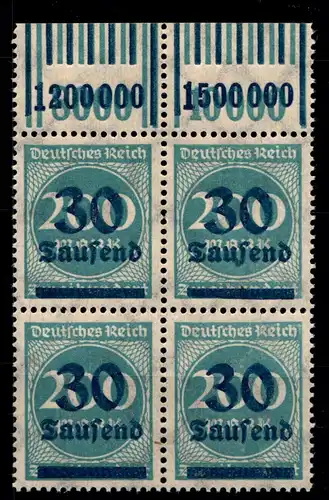 Deutsches Reich 285WOR 2/9/2, 1/11/1 postfrisch Oberrand 4er Block #GS427