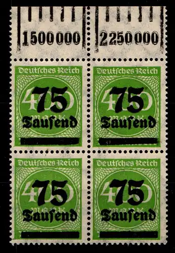 Deutsches Reich 287aWOR -/1/5/1 postfrisch 4er Block #GS433