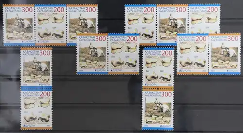 Kasachstan 905 und 906 postfrisch Zusammendrucke aus Kleinbogen / CEPT #GG696