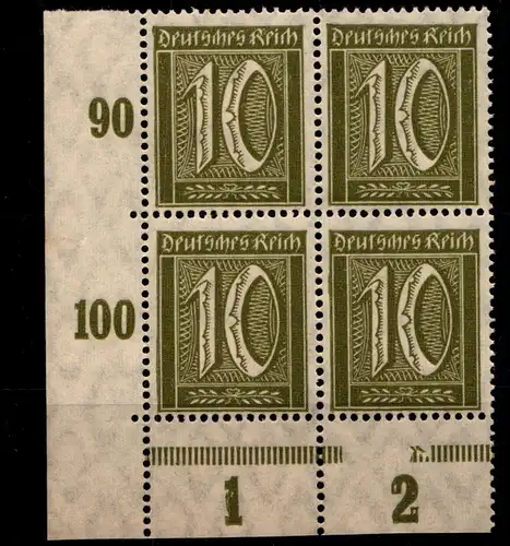 Deutsches Reich 159 postfrisch 4er Block Eckrand unten links #GS728