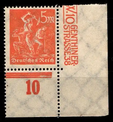 Deutsches Reich 238 postfrisch vom Eckrand unten rechts #GX479