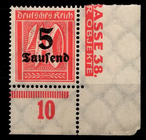 Deutsches Reich 277P OR postfrisch vom Eckrand unten rechts #GX229