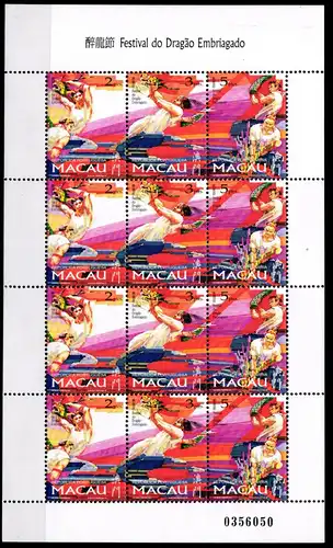 Macau 913-915 postfrisch als Kleinbogen #GK220