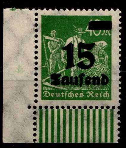 Deutsches Reich 279bW OR postfrisch Eckrand unten links #GX271