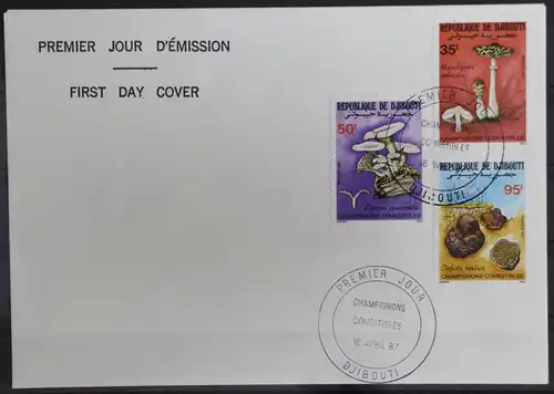 Dschibuti 488-490 gestempelt als FDC / Pilze #GG776