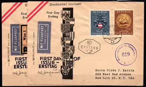 Österreich 937-940 gestempelt als FDC, Zensurpost #GO895