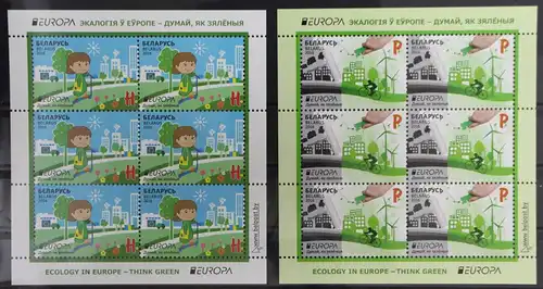 Weißrussland 1109 und 1110 postfrisch Kleinbogensatz / CEPT #GG707