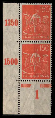 Deutsches Reich 169 postfrisch senkrechtes Paar vom Eckrand #GX896