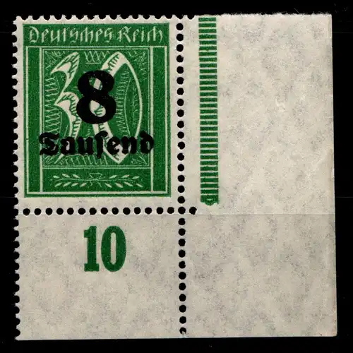 Deutsches Reich 278P OR postfrisch Ecke unten rechts #GX250