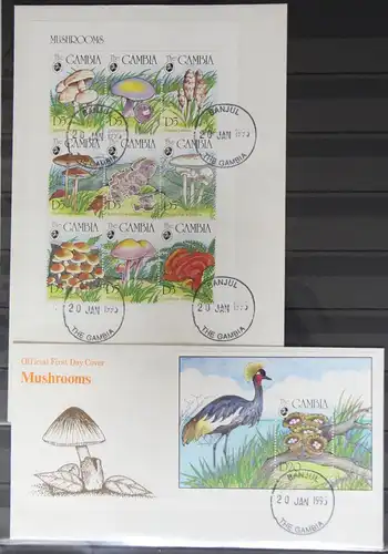Gambia 1973 -1981 und Block 240 gestempelt Pilze #GG789