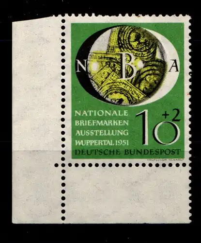 BRD Bund 141 postfrisch als Eckrand unten links #GZ703