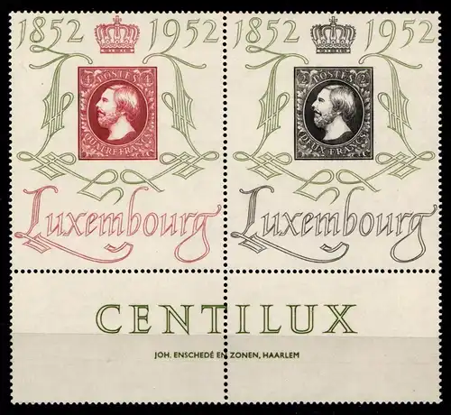 Luxemburg 488-489 postfrisch als Paar mit Unterrand, leicht vorgefaltet #GZ622