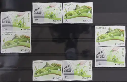 Rumänien 7067 und 7068 postfrisch Zusammendrucke aus Kleinbogen / CEPT #GG722