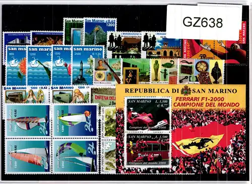 San Marino Jahrgang 2001 komplett mit Nr. 1930-1997 postfrisch #GZ638