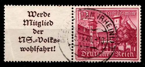 Deutsches Reich Zd W 140 gestempelt Zusammendruck nicht vorgefaltet #GZ754