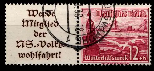 Deutsches Reich Zd W 127 gestempelt Zusammendruck nicht vorgefaltet #GZ752