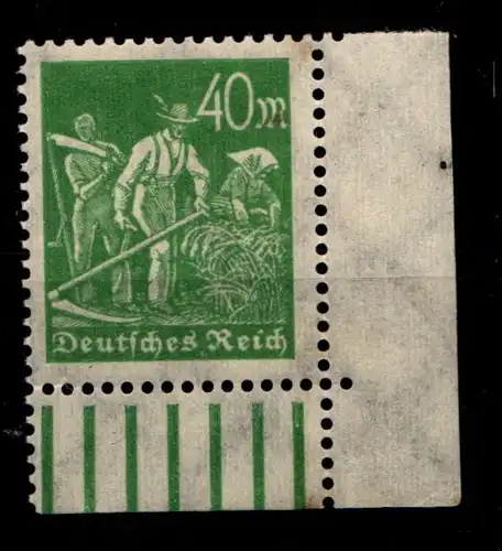 Deutsches Reich 244b postfrisch vom Eckrand unten rechts, geprüft Infla #GX441