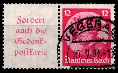 Deutsches Reich Zd W 45 gestempelt #GZ801