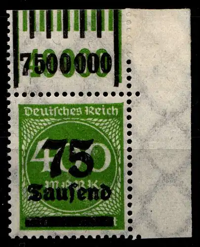 Deutsches Reich 287W OR postfrisch 1/11/1 - 1/5/1 vom Eckrand #GX523