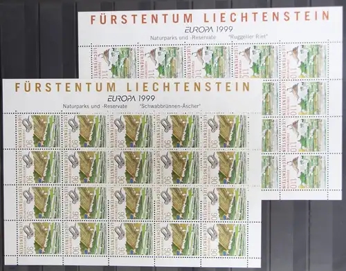 Liechtenstein 1190 und 1191 postfrisch ZD-Bogen / CEPT #GG984