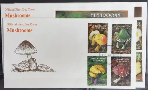 Dominica 1824-1831 und Block 260 und 261 gestempelt als FDC / Pilze #GG771