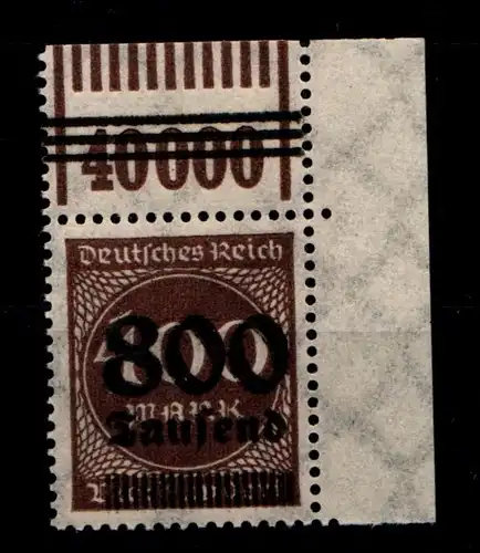 Deutsches Reich 305 OPD A b W OR postfrisch 1/11/1 vom Eckrand #HA337