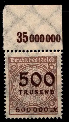 Deutsches Reich 313AP OR postfrisch Platte A #GX646