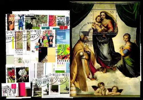 BRD Bund Jahrgang 2012 gestempelt ohne SK #BRD_O_2012