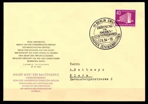 Berlin FDC 122 gestempelt #GU288