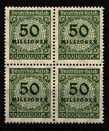 Deutsches Reich 321 postfrisch 4er Block, Feldmerkmale PE1 und Pe10 #HA810