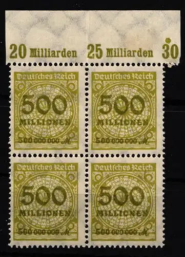 Deutsches Reich 324P OR postfrisch PlatteA, 4er Block #HA834