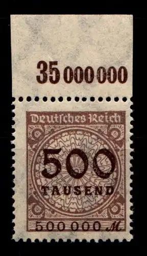 Deutsches Reich 313P OR postfrisch Platte A #HA480