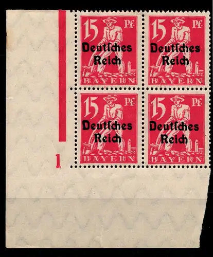 Deutsches Reich 121VI (2x) postfrisch 4er Block, geprüft Infla #HA090