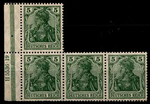 Deutsches Reich H.Bl.2 II dgz postfrisch H5536 19, 2 Marken fehlend #HA087