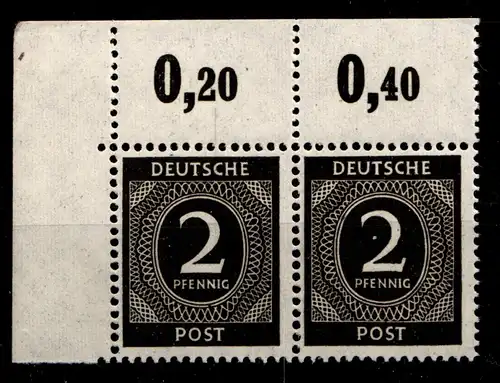 Alliierte Besetzung 912P OR dgz postfrisch Paar, Farbe geprüft Arge #HG633