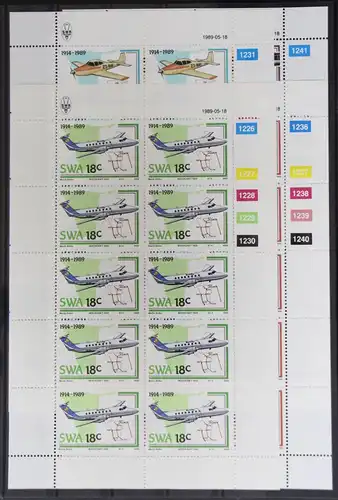 Südwestafrika 637-640 postfrisch Kleinbogensatz / Flugzeuge #GG930