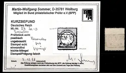Deutsches Reich 2b gestempelt Kurzbefund Sommer BPP #HG574