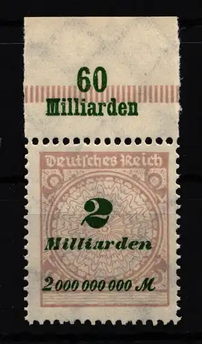 Deutsches Reich 326 P OR postfrisch Platte B #HA850