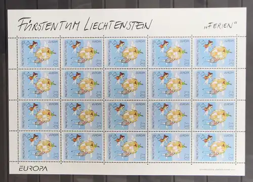 Liechtenstein 1340 postfrisch ZD-Bogen / CEPT #GG989
