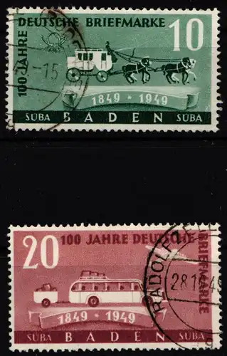 Fr. Zone Baden 54-55 gestempelt #HC624