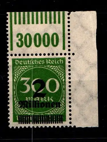 Deutsches Reich 310 OPD L a W OR postfrisch 1/11/1 vom Eckrand #HA349