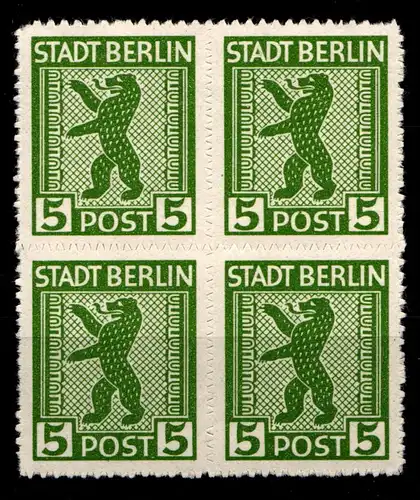 SBZ 1 AB vx postfrisch Typenprüfung, 4er Block #HI085