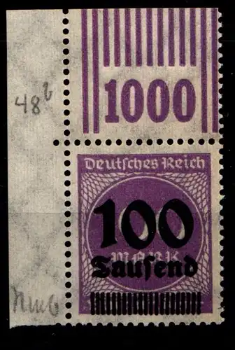 Deutsches Reich 289b OPD a W OR postfrisch 2/9/2 vom Eckrand #HA613
