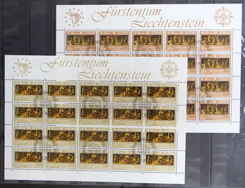 Liechtenstein 866 und 867 gestempelt Kleinbogensatz / CEPT #GY048