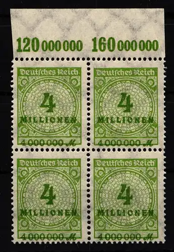 Deutsches Reich 316P OR postfrisch 4er Block vom Oberrand #HA791